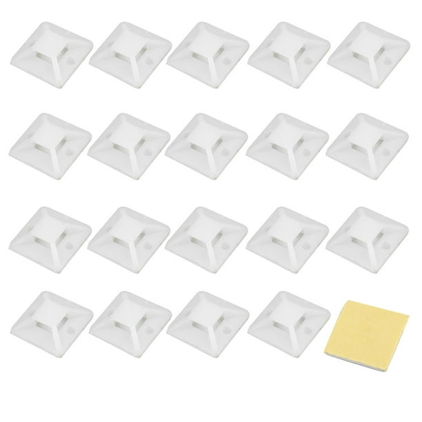 uxcell 1000 Pcs Black Self Adhesive Cable Tie Mount Base 20mm x 20mm uxcell 1000 Pcs Black Self Adhesive Cable Tie Mount Base 20mm x 20mm
